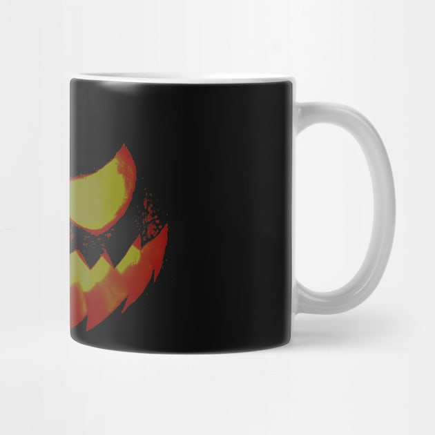 Scary Halloween Evil Laughing Yellow Orange Red Jack-O-Lantern by Black Ice Design